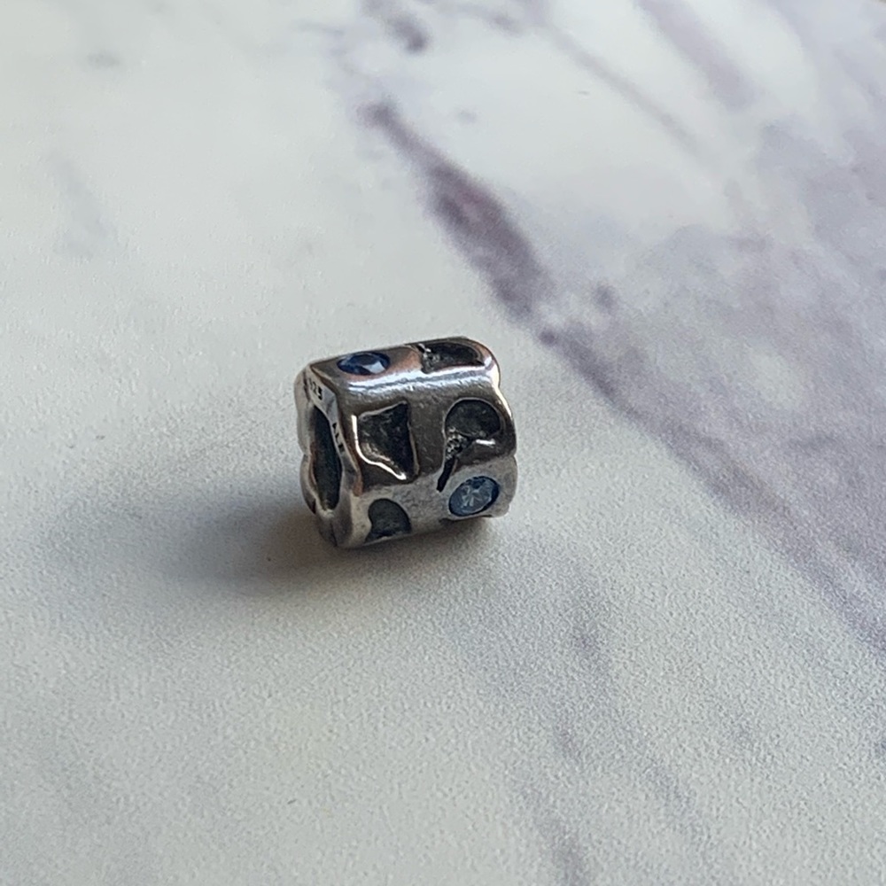 Pandora silver & blue pond charm: retired